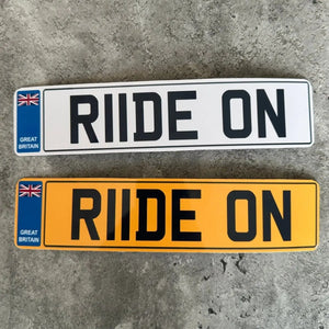 Ride on Toy Number Plate - Personalise - MCB BROTHER HOLDINGS LTD t/a Riide On