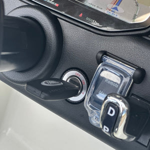 Ride on Car, color white, Range Rover, inside view, close up of key start