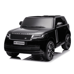 Ride on Car, color black, Range Rover, front view, white background.