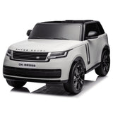 Ride on Car, color white, Range Rover, front view, white background.